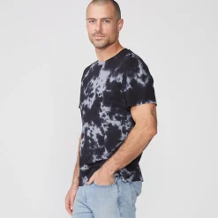 MONROW Tie Dye Relaxed Crew FADEDBLACK Sale